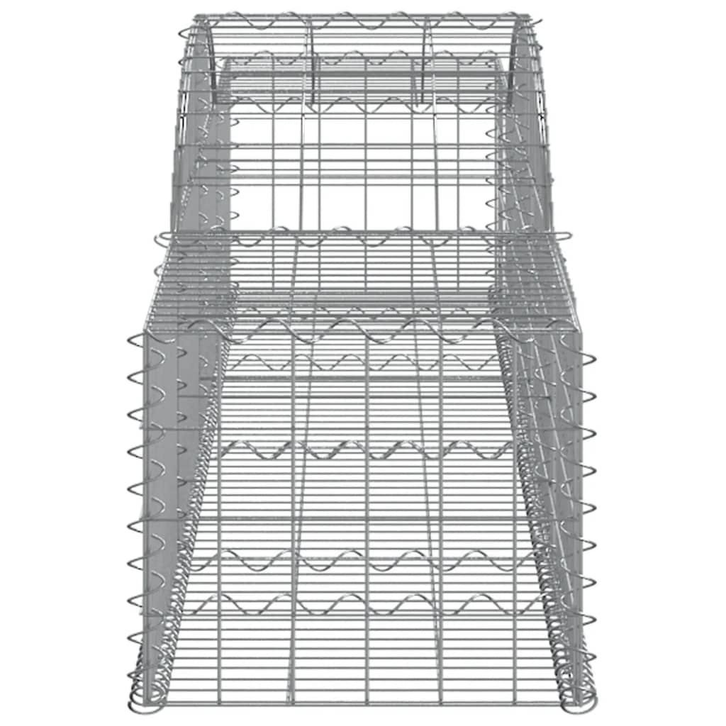 Kosze gabionowe, 5 szt, 300x50x40/60 cm, galwanizowane żelazo