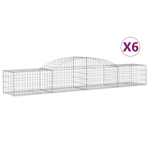 vidaXL kaarekujulised gabioonkorvid 6 tk, 300x50x40/60 cm, raud