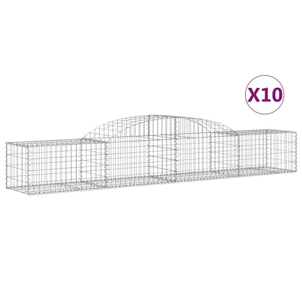 vidaXL kaarekujulised gabioonkorvid 10 tk, 300x50x40/60 cm, raud