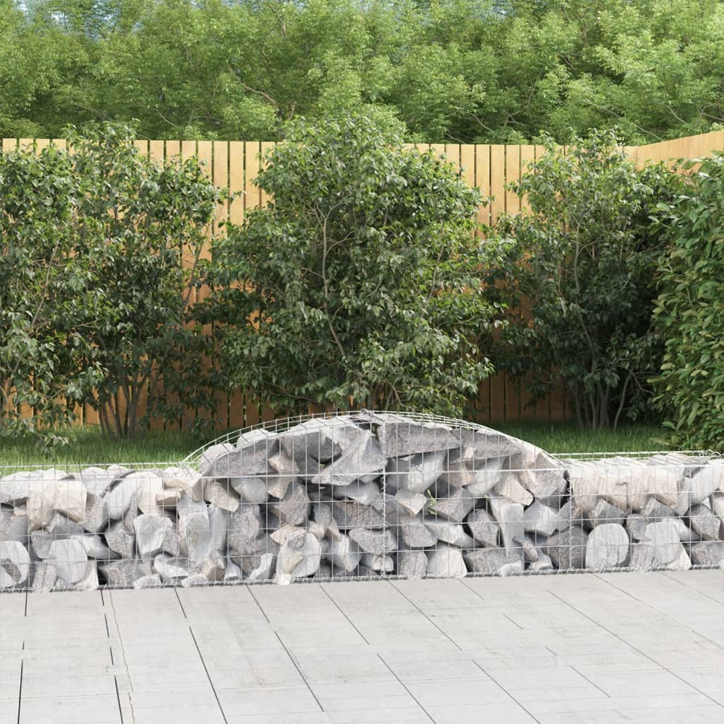 vidaXL Coșuri gabion arcuite, 10 buc., 300x50x40/60cm, fier galvanizat