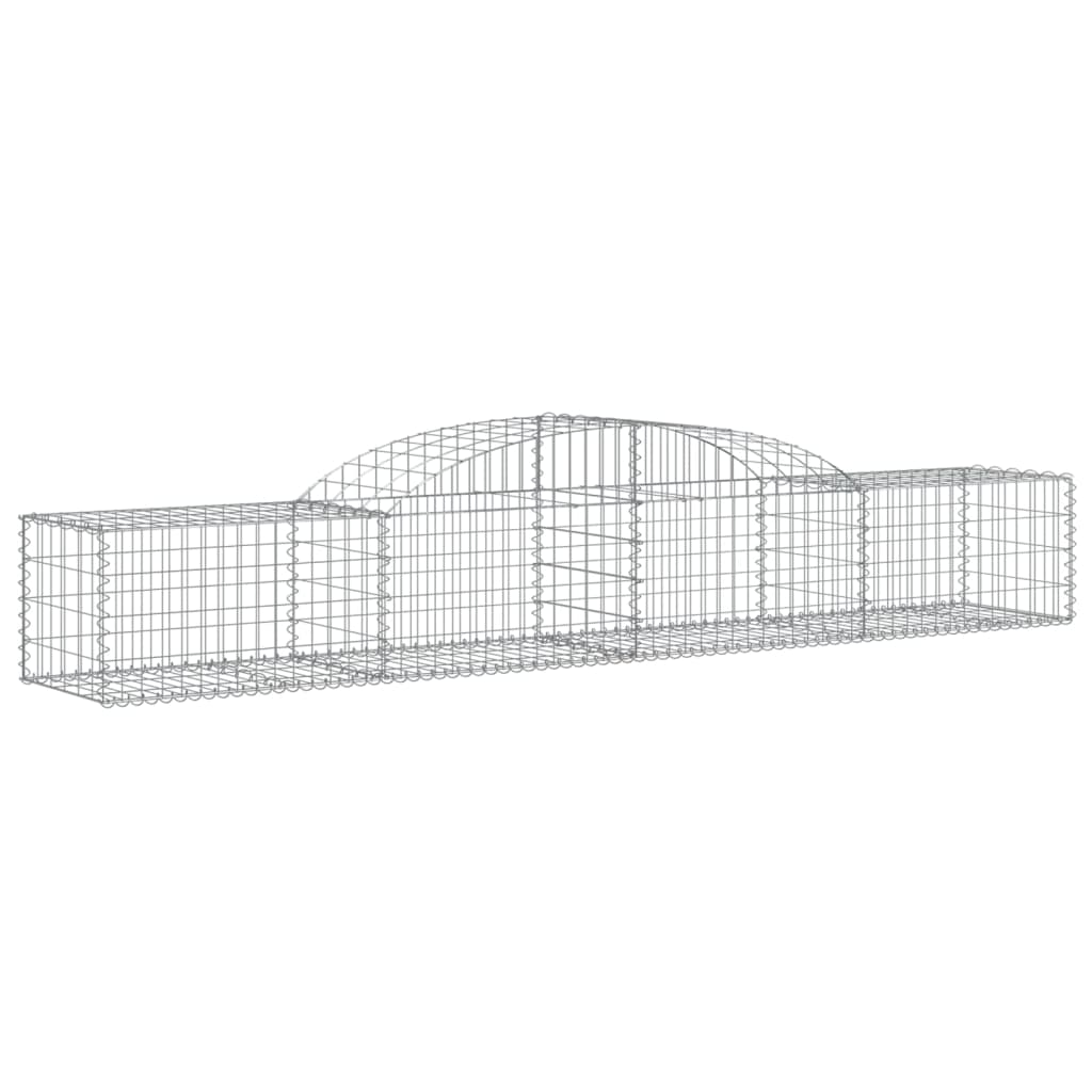vidaXL Schanskorven 20 st gewelfd 300x50x40/60 cm gegalvaniseerd ijzer afbeelding
