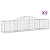 vidaXL kaarekujulised gabioonkorvid 5 tk, 300x50x60/80 cm, raud