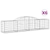 vidaXL kaarekujulised gabioonkorvid 6 tk, 300x50x60/80 cm, raud