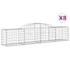 vidaXL kaarekujulised gabioonkorvid 8 tk, 300x50x60/80 cm, raud