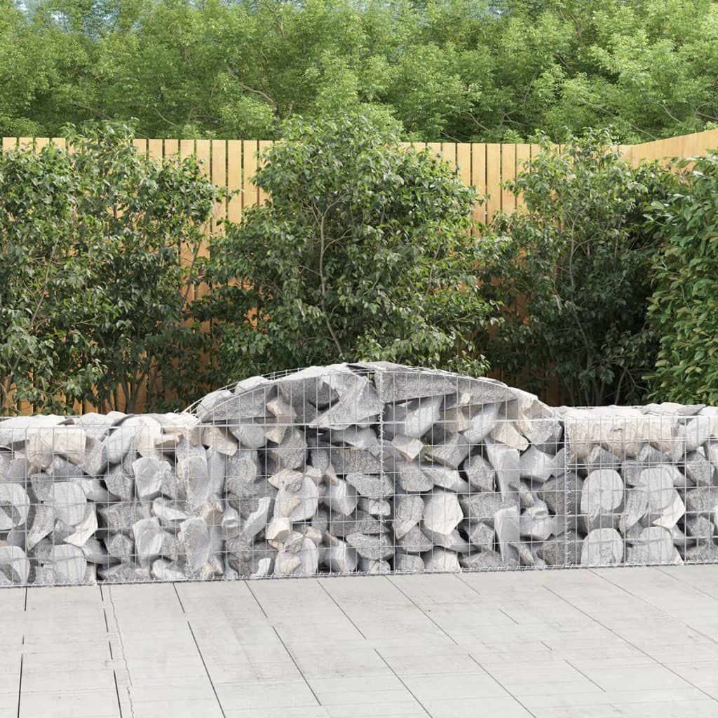 vida XL Gabionen mit Hochbogen 8 Stk. 300x 50x 60/80 cm Verzinktes Eisen