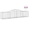 vidaXL kaarekujulised gabioonkorvid 10 tk, 300x50x60/80 cm, raud