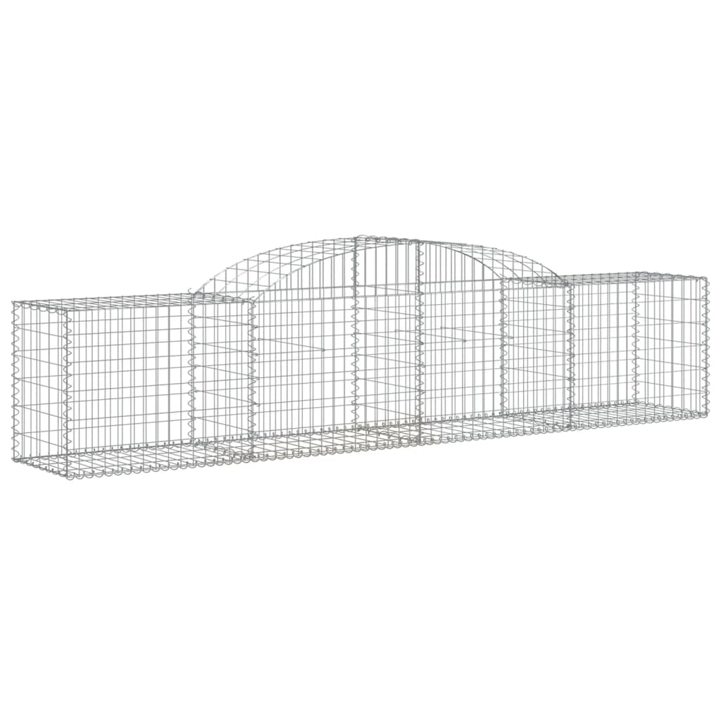 vidaXL Schanskorven 10 st gewelfd 300x50x60/80 cm gegalvaniseerd ijzer afbeelding