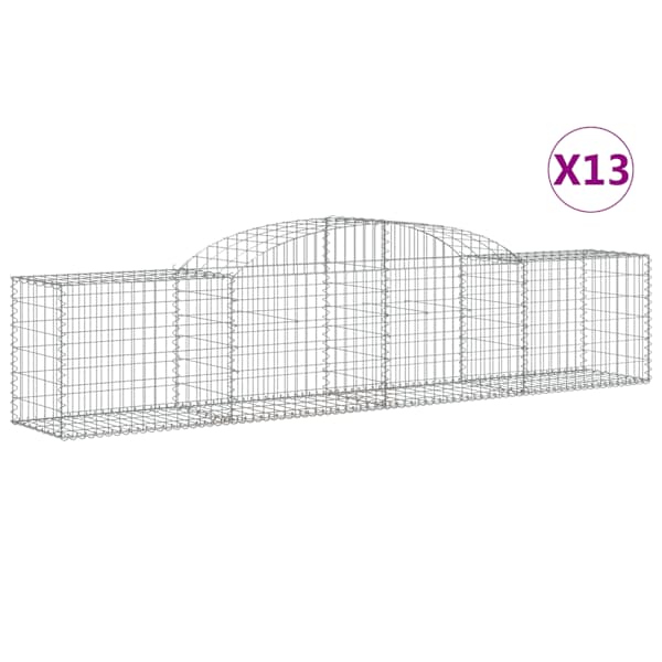 vidaXL kaarekujulised gabioonkorvid 13 tk, 300x50x60/80 cm, raud
