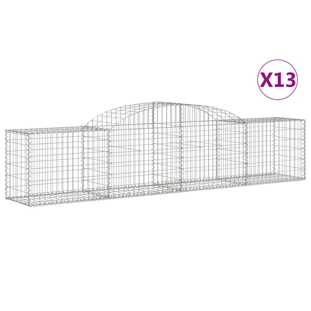 E-shop vidaXL Oblúkový gabionový kôš 13 ks 300x50x60/80 cm pozinkované železo