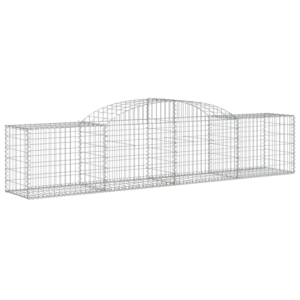 vidaXL Schanskorven 17 st gewelfd 300x50x60/80 cm gegalvaniseerd ijzer afbeelding