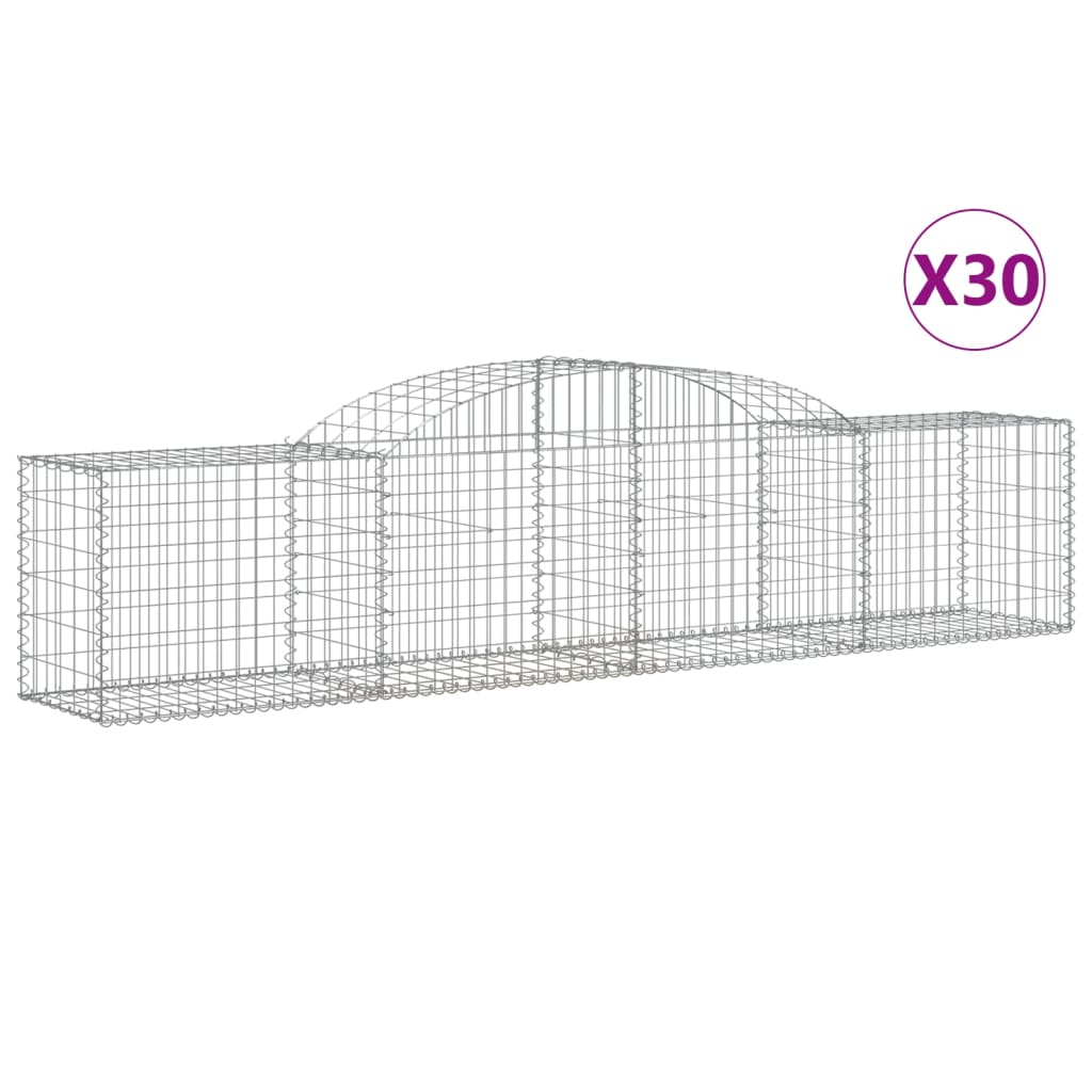 vidaXL Schanskorven 30 st gewelfd 300x50x60/80 cm gegalvaniseerd ijzer