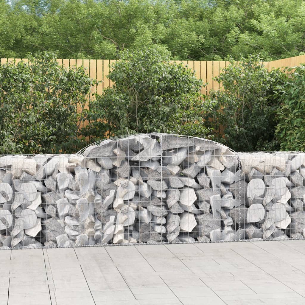 vidaXL Coșuri gabion arcuite 2 buc, 300x50x80/100 cm, fier galvanizat