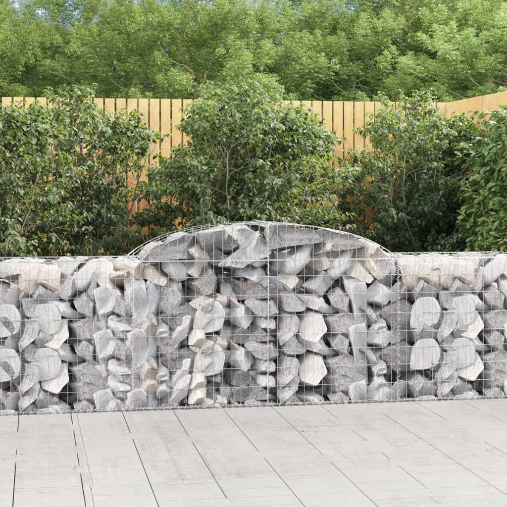 vida XL Gabionen mit Hochbogen 5 Stk. 300x 50x 80/100 cm Verzinktes Eisen