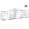 vidaXL kaarekujulised gabioonkorvid 8 tk, 300x50x80/100 cm, raud