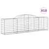 vidaXL kaarekujulised gabioonkorvid 10 tk, 300x50x80/100 cm, raud