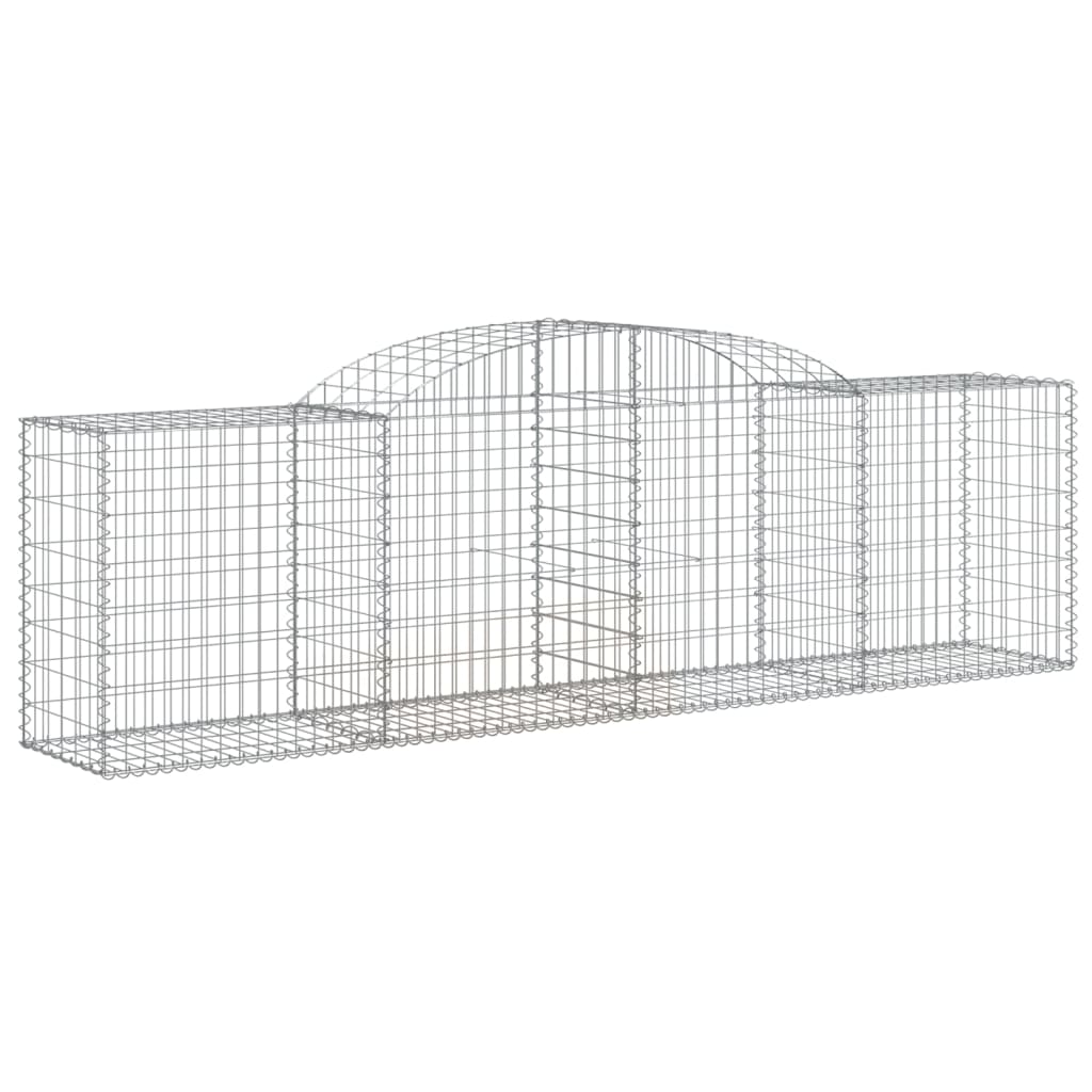 vidaXL Schanskorven 10 st gewelfd 300x50x80/100 cm ijzer afbeelding