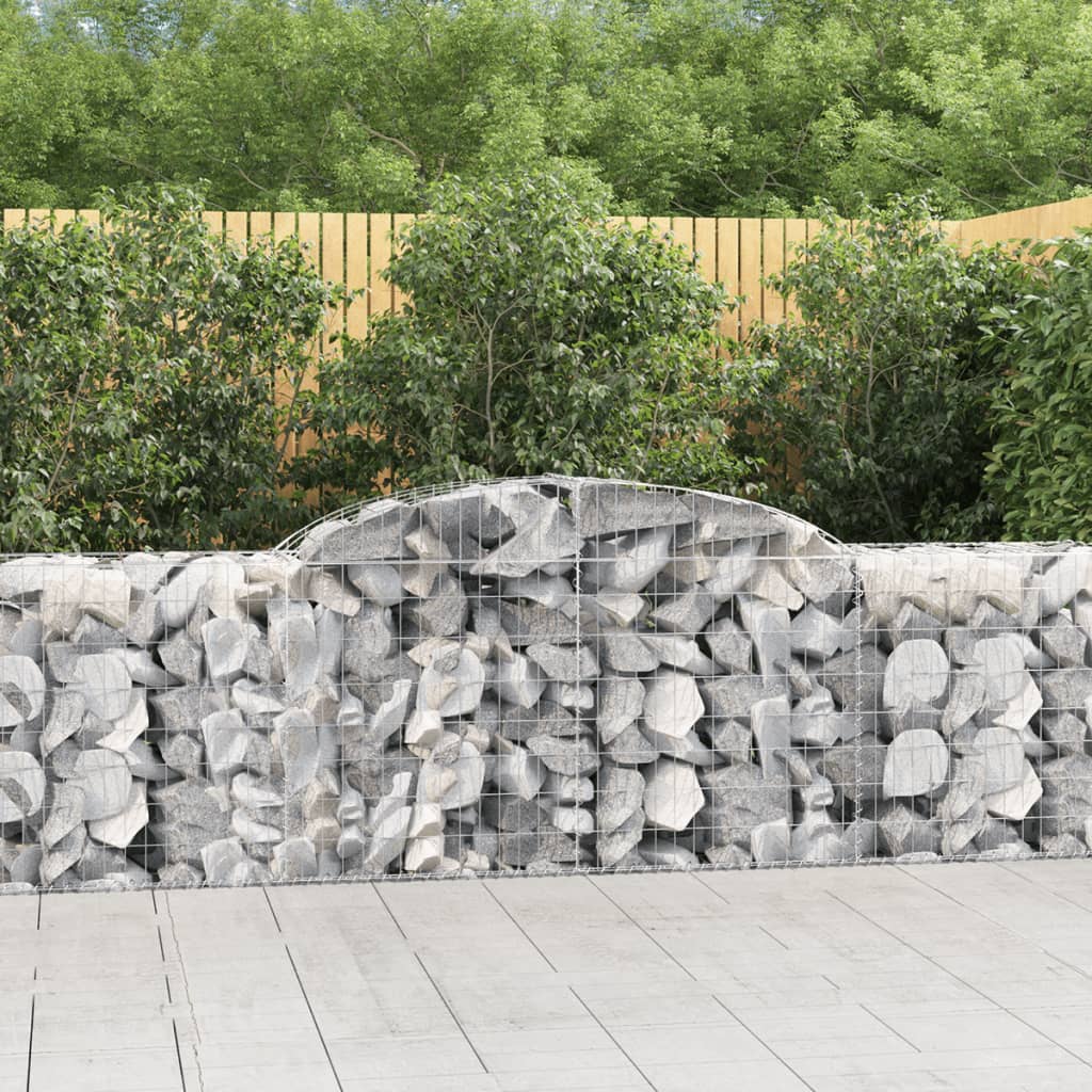 vidaXL Coșuri gabion arcuite 20 buc, 300x50x80/100 cm, fier galvanizat