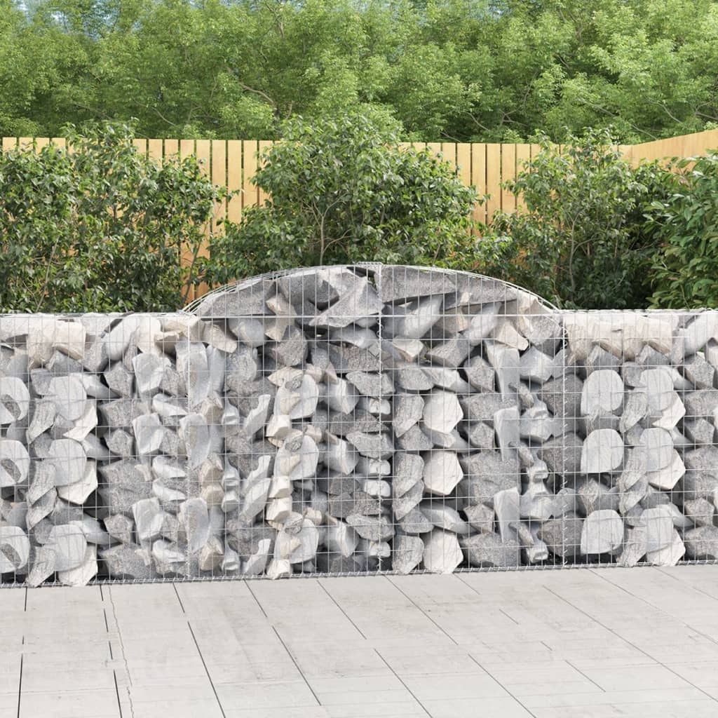 vidaXL Coșuri gabion arcuite 3 buc, 300x50x100/120 cm fier galvanizat