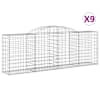 vidaXL kaarekujulised gabioonkorvid 9 tk, 300x50x100/120 cm, raud