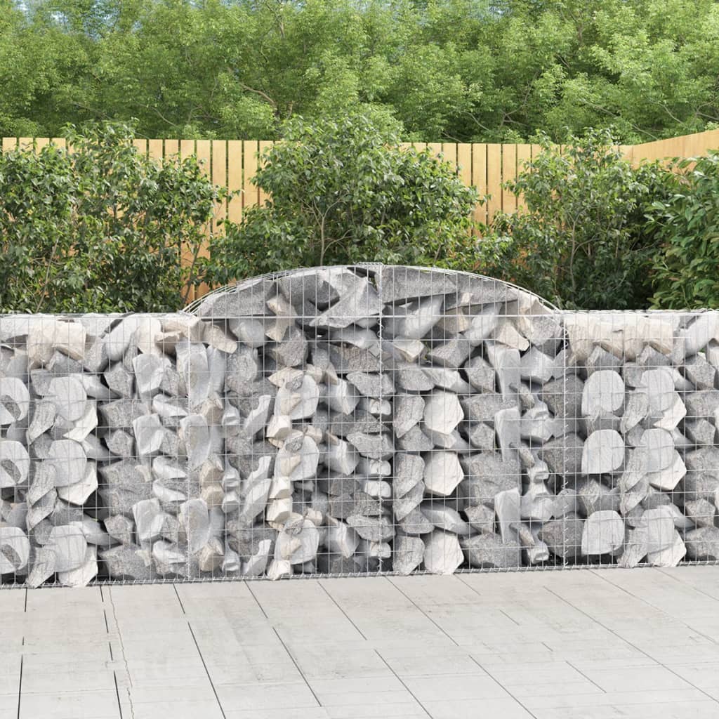 vidaXL Coșuri gabion arcuite 11 buc, 300x50x100/120cm, fier galvanizat