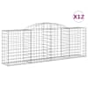vidaXL kaarekujulised gabioonkorvid 12 tk, 300x50x100/120 cm, raud