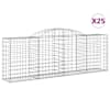 vidaXL kaarekujulised gabioonkorvid 25 tk, 300x50x100/120 cm, raud