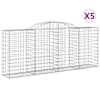 vidaXL kaarekujulised gabioonkorvid 5 tk, 300x50x120/140 cm, raud