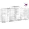 vidaXL kaarekujulised gabioonkorvid 6 tk, 300x50x120/140 cm, raud