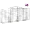 vidaXL kaarekujulised gabioonkorvid 8 tk, 300x50x120/140 cm, raud