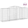 vidaXL kaarekujulised gabioonkorvid 12 tk, 300x50x120/140 cm, raud
