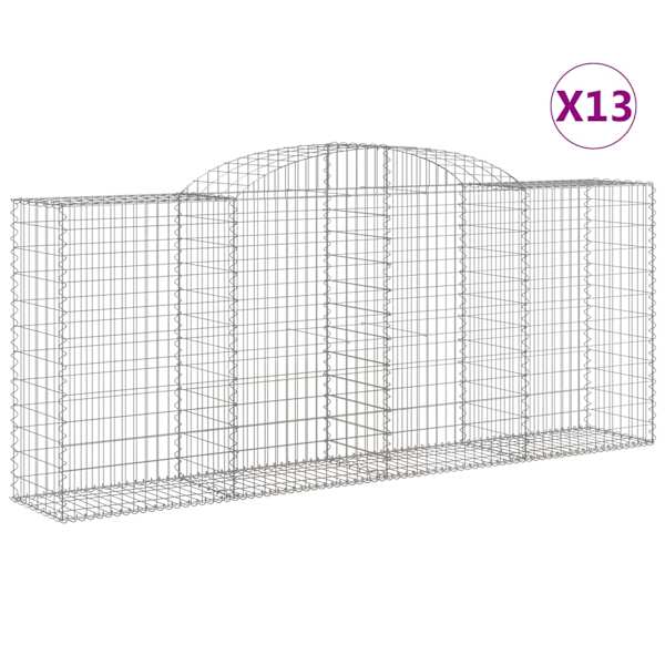 vidaXL kaarekujulised gabioonkorvid 13 tk, 300x50x120/140 cm, raud