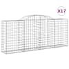 vidaXL kaarekujulised gabioonkorvid 17 tk, 300x50x120/140 cm, raud