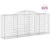 vidaXL kaarekujulised gabioonkorvid 25 tk, 300x50x120/140 cm, raud