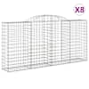 vidaXL kaarekujulised gabioonkorvid 8 tk, 300x50x140/160 cm, raud