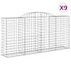 vidaXL kaarekujulised gabioonkorvid 9 tk, 300x50x140/160 cm, raud