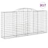 vidaXL kaarekujulised gabioonkorvid 17 tk, 300x50x140/160 cm, raud