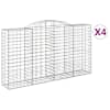 vidaXL kaarekujulised gabioonkorvid 4 tk, 300x50x160/180 cm, raud