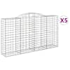 vidaXL kaarekujulised gabioonkorvid 5 tk, 300x50x160/180 cm, raud