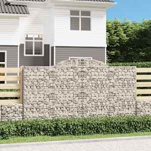 Obokane gabion košare 6 kosov 300x50x160/180cm pocinkano železo