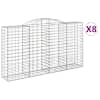 vidaXL kaarekujulised gabioonkorvid 8 tk, 300x50x160/180 cm, raud