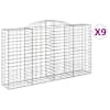 vidaXL kaarekujulised gabioonkorvid 9 tk, 300x50x160/180 cm, raud
