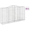 vidaXL kaarekujulised gabioonkorvid 11 tk, 300x50x160/180 cm, raud