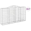 vidaXL kaarekujulised gabioonkorvid 17 tk, 300x50x160/180 cm, raud