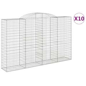 Klenuté gabionové koše 10ks 300x50x180/200cm pozinkované železo - obrázek 2