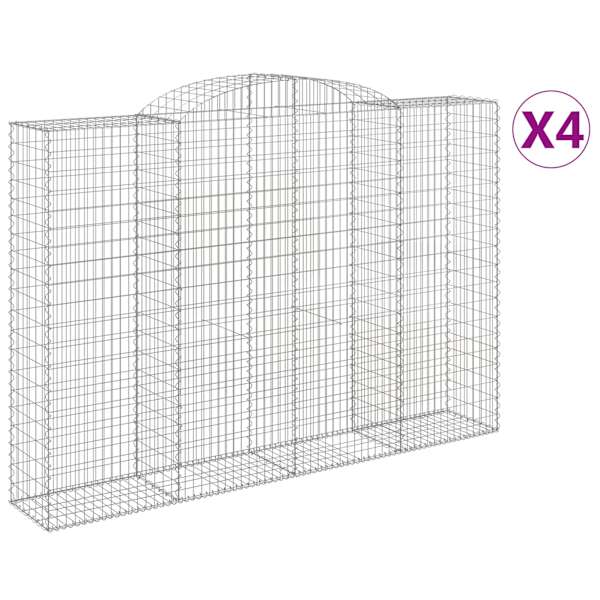 vidaXL kaarekujulised gabioonkorvid 4 tk, 300x50x200/220 cm, raud