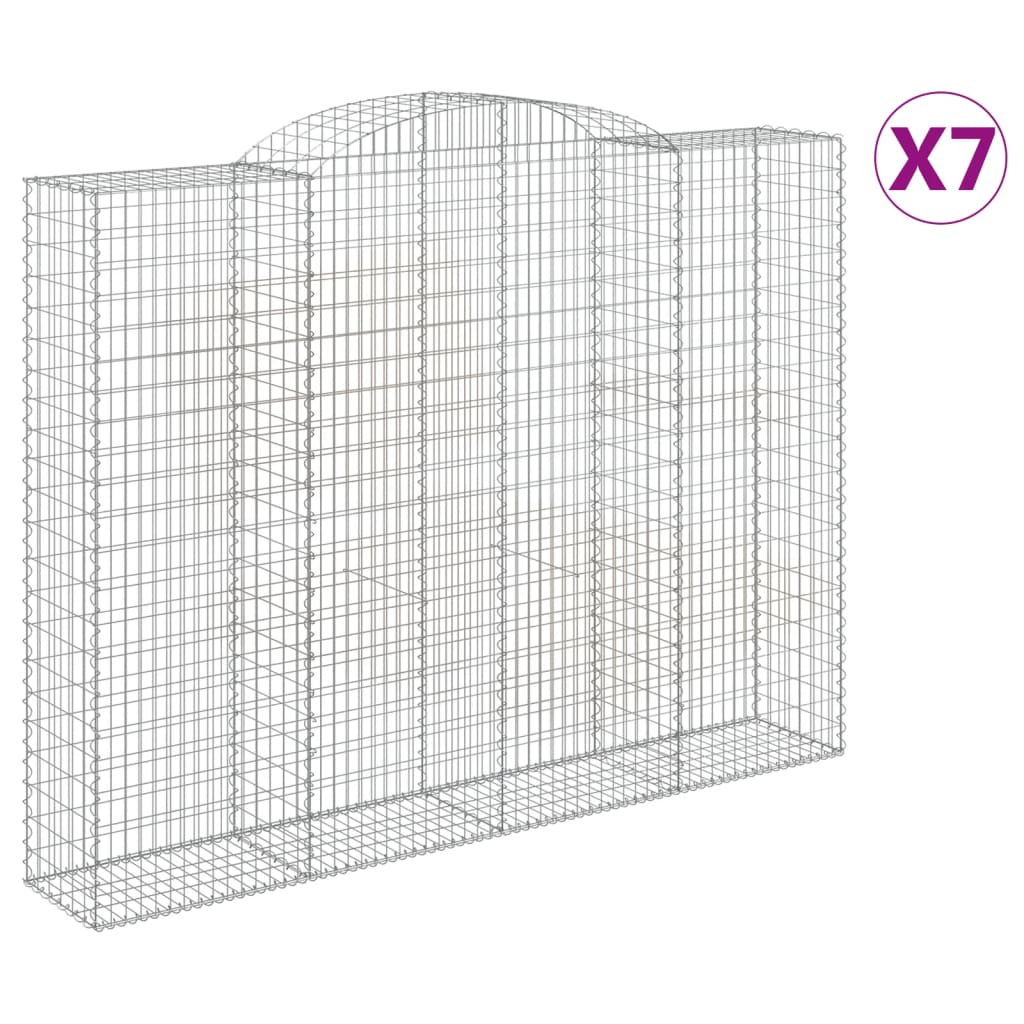 Thumbnail - vidaXL Gabionen mit Hochbogen 7 Stk. 300x50x220/240cm Verzinktes Eisen