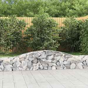 Obokane gabion košare 4 kosi 400x30x40/60 cm pocinkano železo
