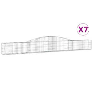 Klenuté gabionové koše 7 ks 400x30x40/60 cm pozinkované železo - obrázek 2