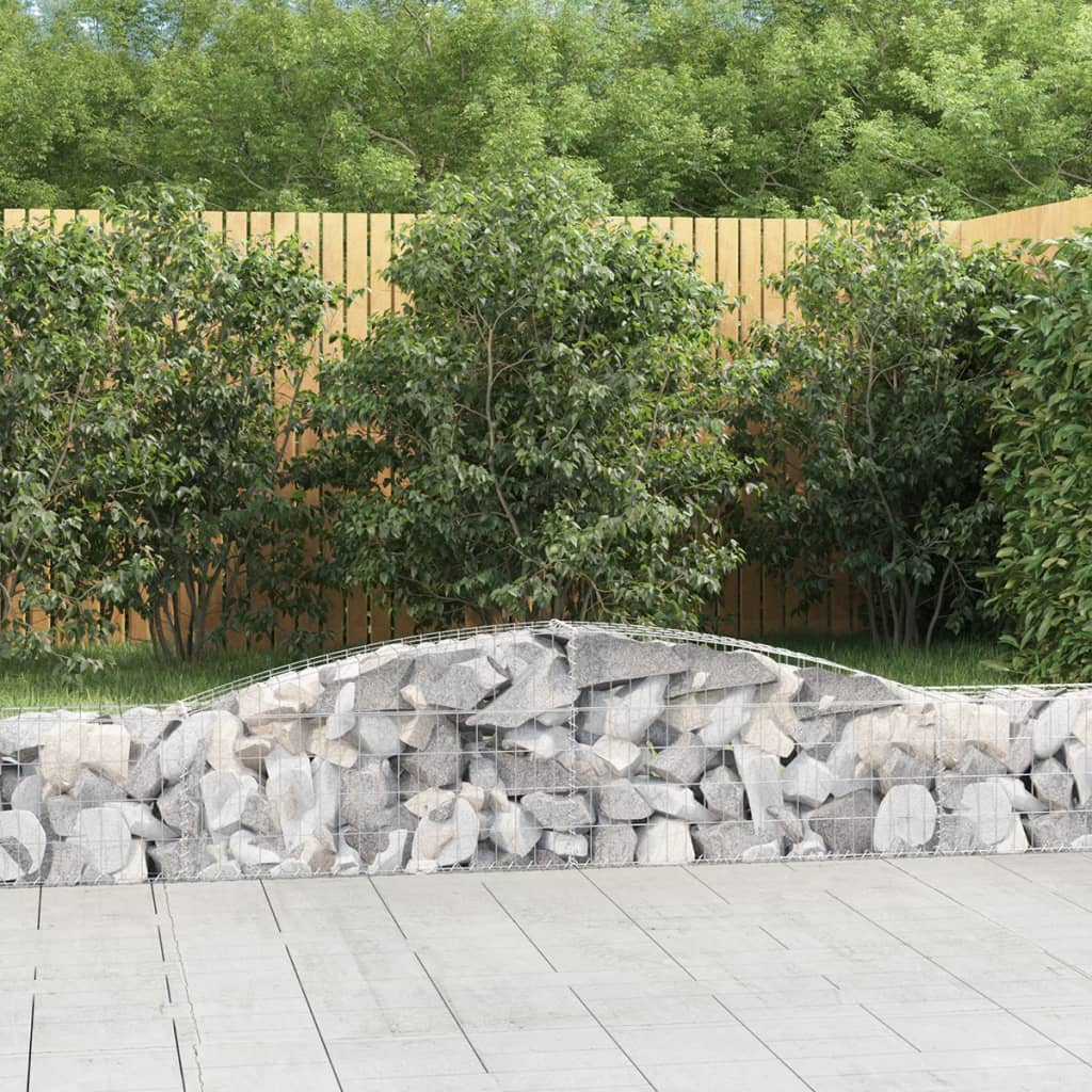 vidaXL Coșuri gabion arcuite 8 buc, 400x30x40/60 cm, fier galvanizat