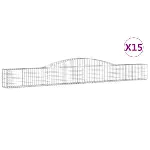 Klenuté gabionové koše 15 ks 400x30x40/60 cm pozinkované železo - obrázek 2